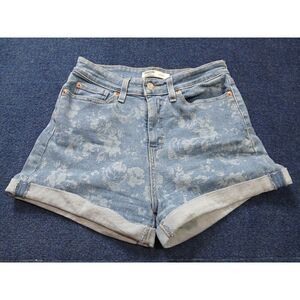 Levi Strauss Mom Jean Cuffed Hem Shorts with White Floral print  9